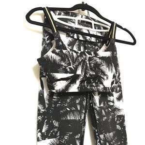 Fabletics Palm Tree Print Sports Bra + Leggings